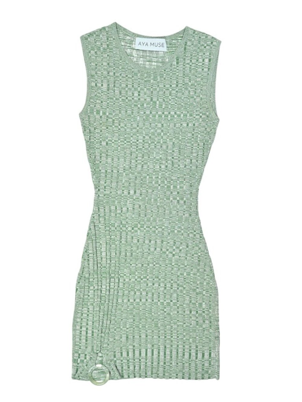 Aya Muse Silk Blend Mini Dress in Green